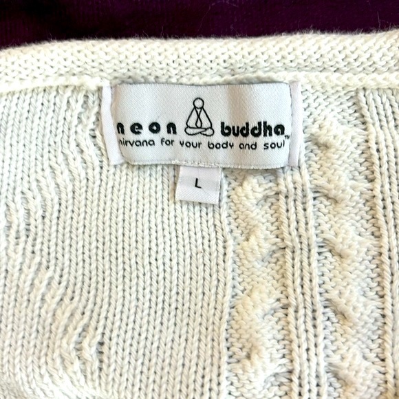 Neon Buddha oversized white cotton sweater - Picture 6 of 6